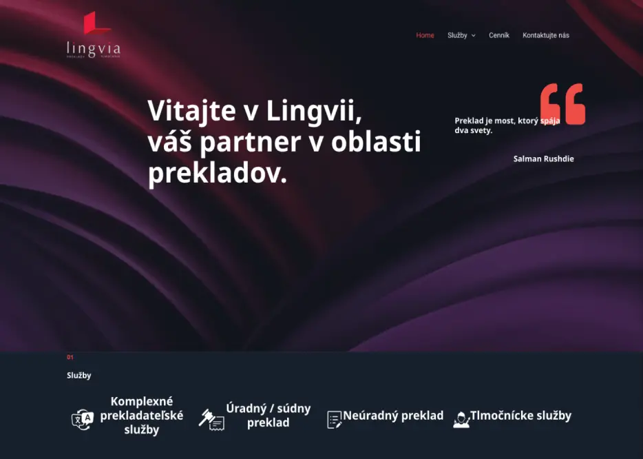 lingvia.sk web page, picture of this page